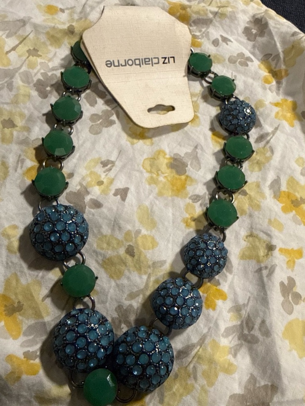 Liz Claiborne Green and Blue Orb Necklace